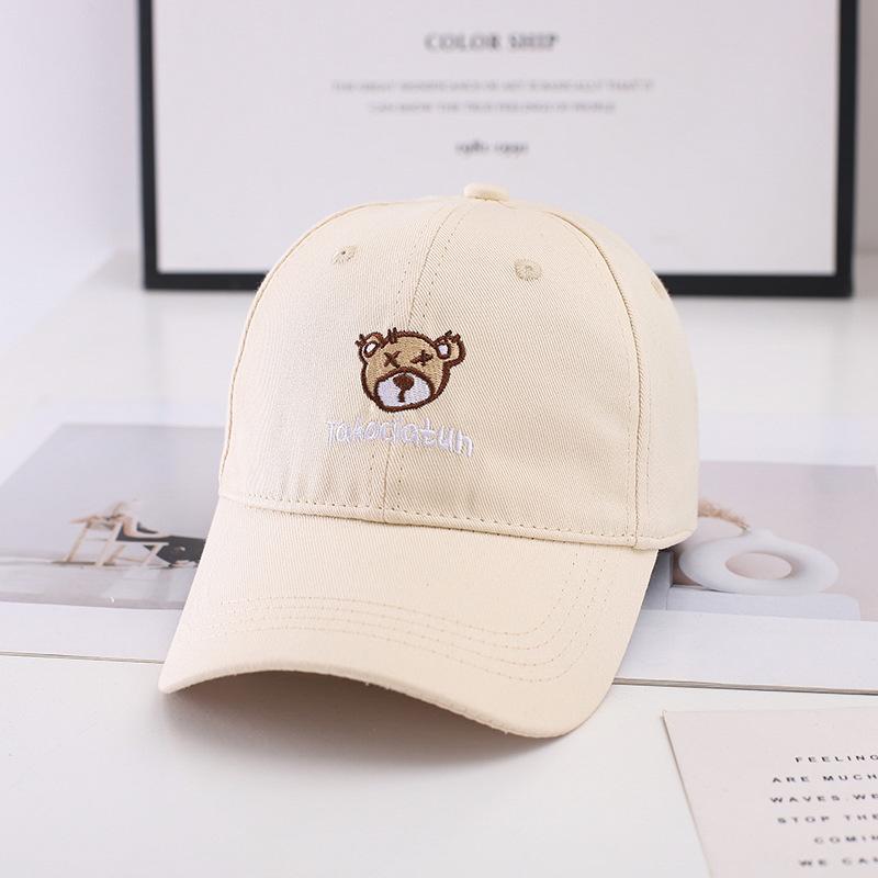 Baseball Cap Spring And Autumn Women'S Hard Top Fashion Men'S Cap Casual Bear Embroidered Hat Shade Summer