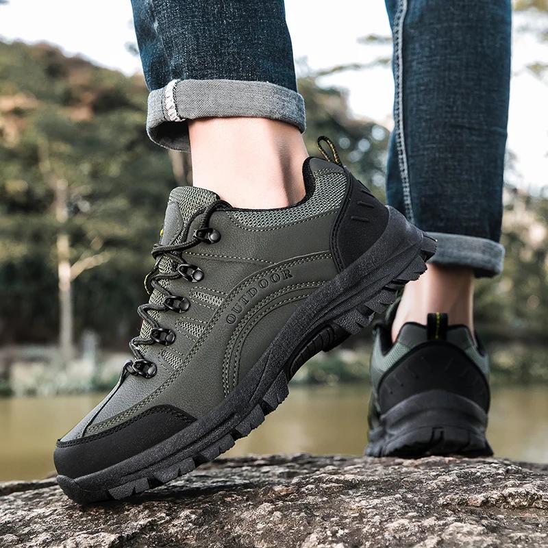 Outdoor Hiking Shoes Men Anti-slip Sports Shoes Men Lace-up Lightweight Comfortable Soft Breathable Casual Sport Shoes