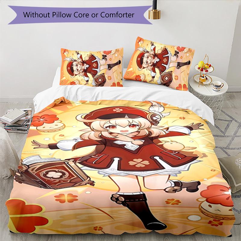 Klee 3pcs Bedding Set Duvet Cover Closure Includes 1 Duvet Cover & 2 Pillowcases for All Seasons Bedroom Home Dorm Decor