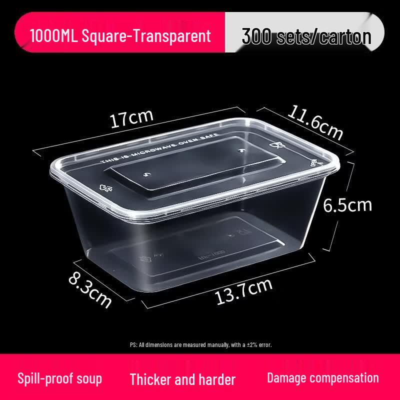 LYVVV Disposable Rectangular Takeout Containers with Lids