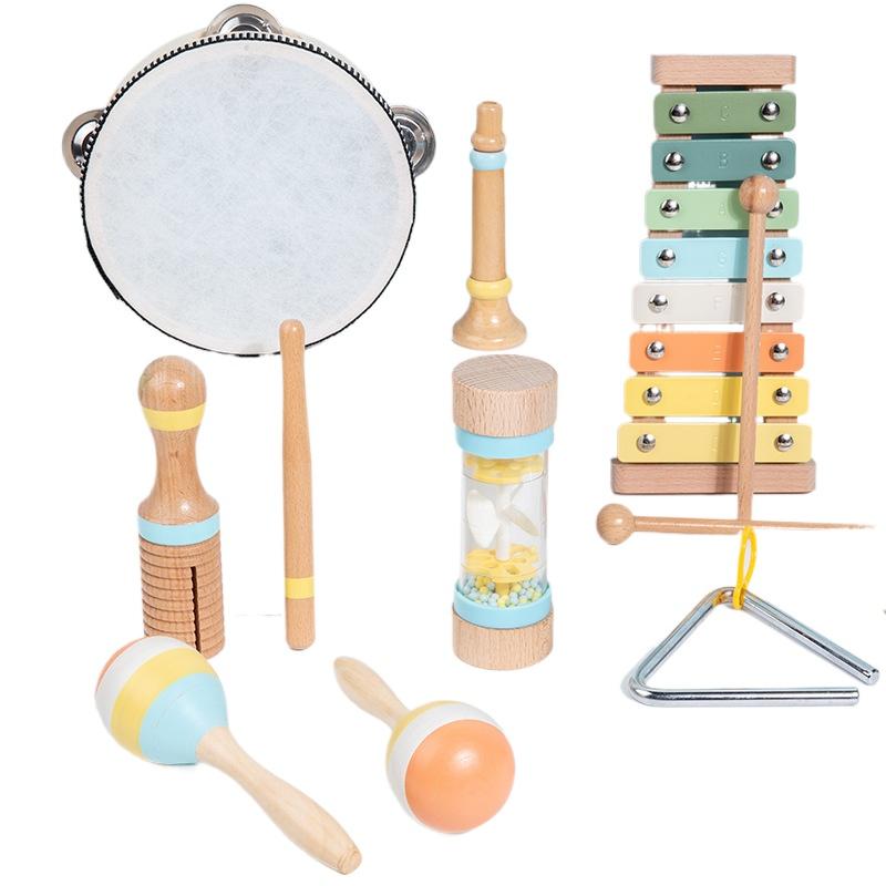 

Деревянный музыкальный инструмент Монтессори Музыкальный набор Детский Перкуссионный инструмент Игрушка Ранние развивающие стучалки для детей 8Pcs