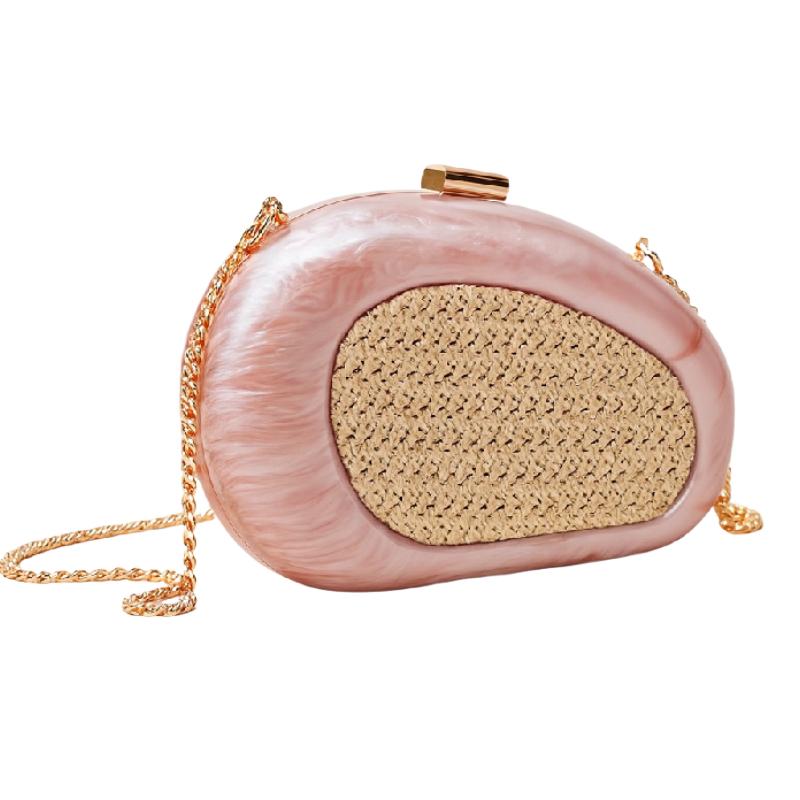 

Shaped Shell Bag New Shoulder Wedding Crossbody Fashion Clutch Acrylic Evening Party Luxe Designer Bags Dresses Women s Handbag 20x5x12cm розовый