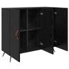 Sideboard In Black Oak Look 89.5 X 34 X 80 Cm Particleboard