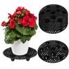 4 Pcs Plant Stands For Outdoors 13.8 Inch Heavy Duty Plant Level Pot Elevator Black Round Plastic Flower Stands Holder Risers