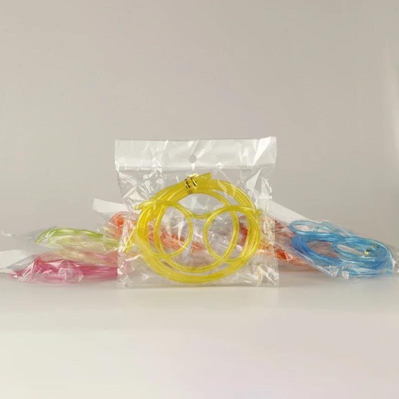 Straw Glasses Funny Soft PVC Glasses Flexible Drinking Straws Kids Party Supplies Bar Supplies Creativity Toy Kids Gift Cup Holders 5