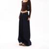 2025 Deep Blue High-Waisted Wide-Leg Denim Pants - Trendy, Slimming, Loose Fit, Ideal for Early Spring