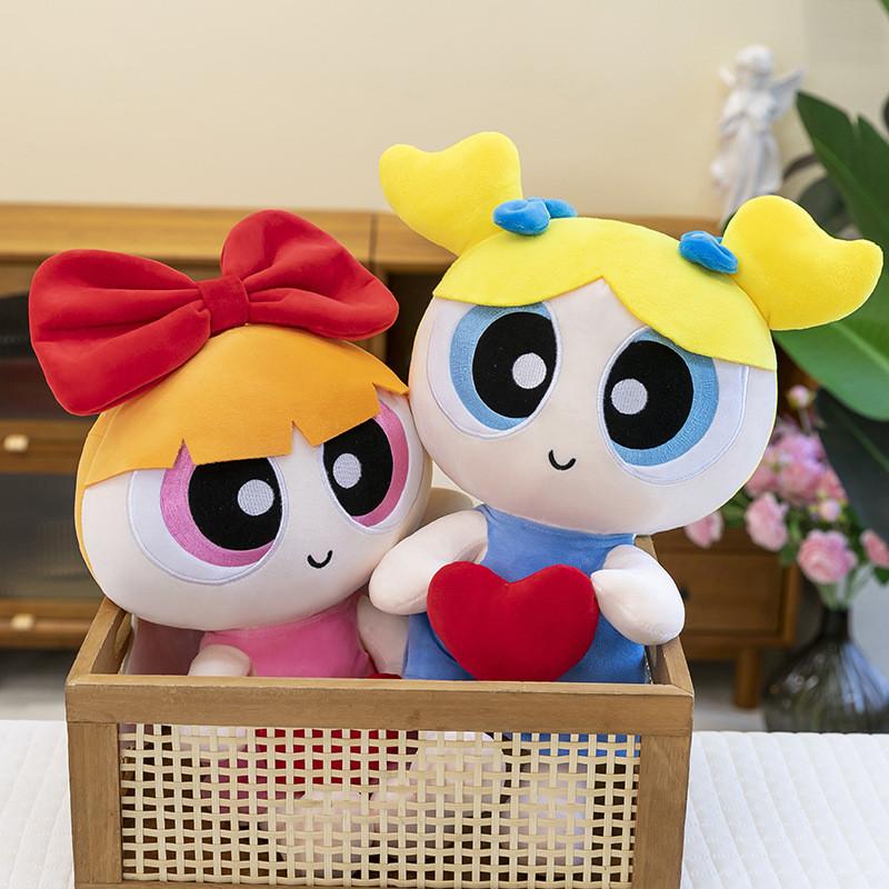Powerpuff Blossom Girls Bubbles Cute Plush Doll Playroom And Decor Bedroom