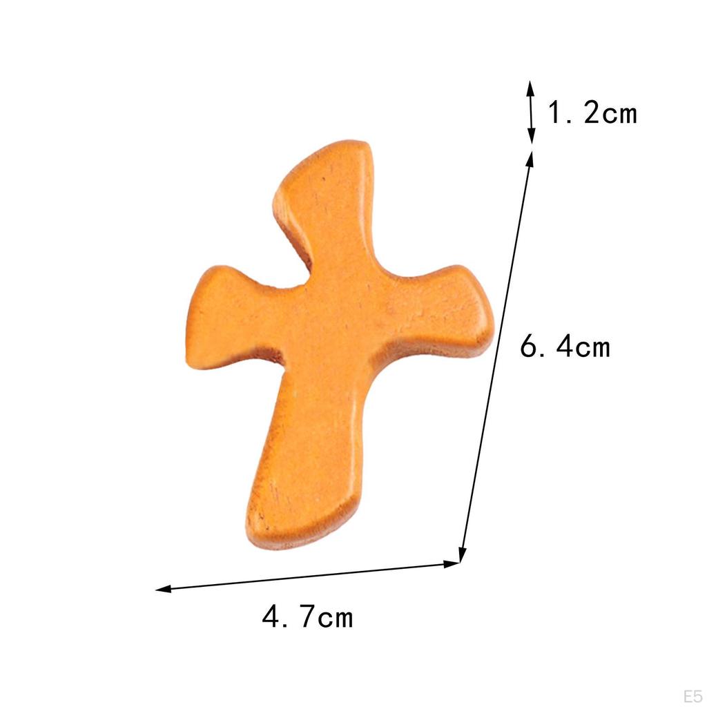 5 Pieces Wood Prayer Cross Hand Held Ornament Clinging Palm Neighbor Small Religious