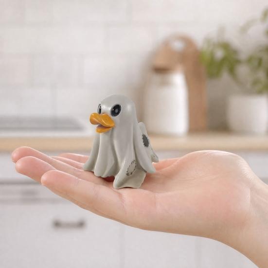 Halloween Resin Rubber Duck, Cute Decor with Big Eyes & Orange Beak, Fade-Resistant for Indoor Outdoor Desktop Garden Display, Party