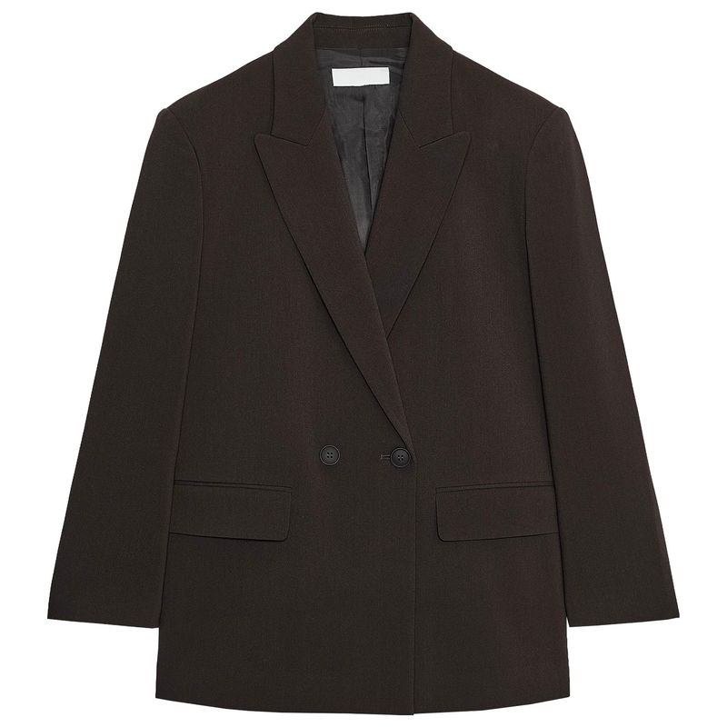 Zaprha 2025 Autumn New Elegant Lapel Long sleeve with Shoulder Pad Profile Double Placket Blazers 2753122