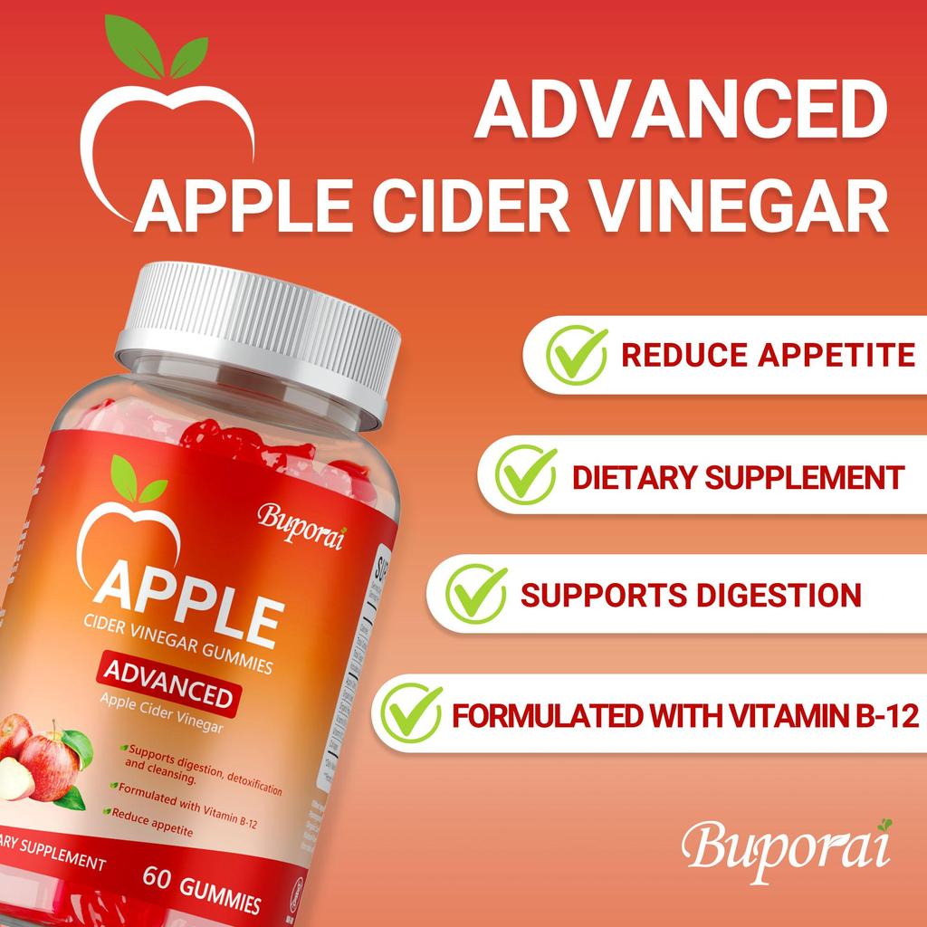 Apfelessig-Gummibärchen, rein natürlich, fördern die Verdauung und reinigen den Darm.