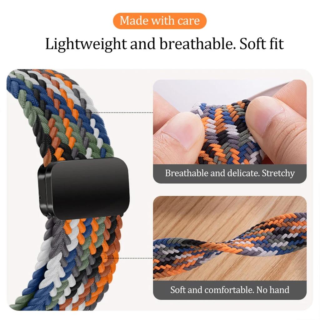 Magnetic Loop for Xiaomi Redmi Watch 4 5 Strap Adjustable Braided Sport Nylon Replacement correa bracelet Miband 8pro 9pro band