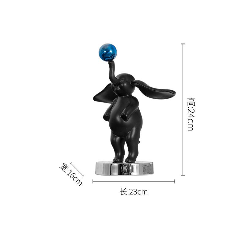 European-style Resin Elephant Sculpture Ornament Cute Animal Statue Craft Decoration for Living Room Dining Room TV Cabinet Gift