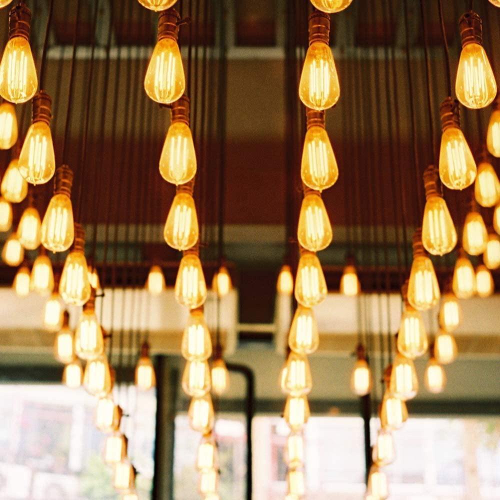 6 Pack ST19 Shape Filament Bulb 4W LED (40W Equivalent) LED Bulb LED Filament Bulb  Restaurant