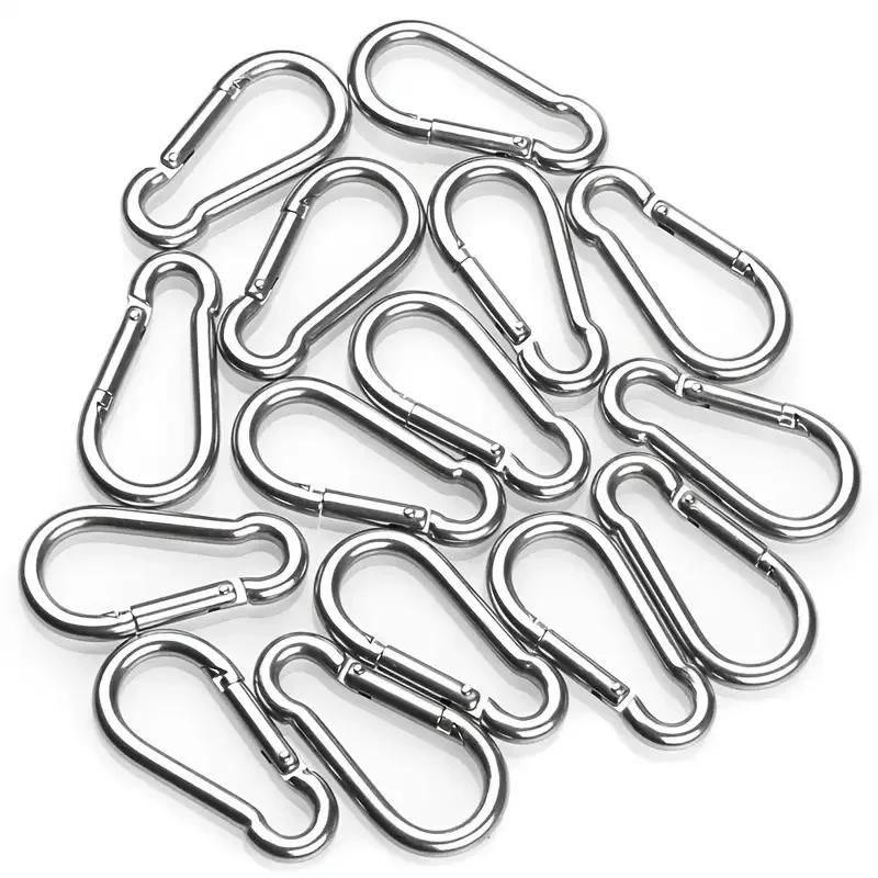 1-100pcs Mini Carabiner Keychain Alluminum Alloy D-ring Buckle Spring Carabiner Snap Hook Clip Keychains Outdoor Camping Tool