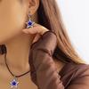 Edgy Gothic Star Pendant Choker Set Fashion Forward Necklace and Earrings with Star Pendant Jewelry for Trendsetters