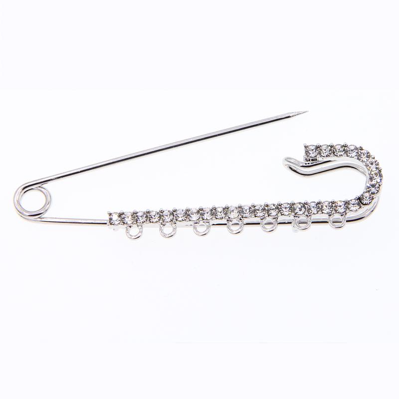 Classic inlaid high-grade CZ rhinestone charm pin female models long brooch delicate jewelry hundred matching fashion style