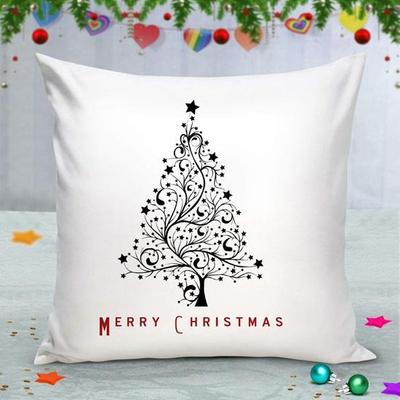 Satin Pillow Merry Christmas Printed Cushion Cover 30.48 Cm with Filler Christmas Decorations for House