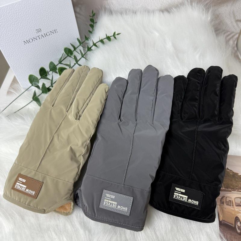 Men's Winter Touchscreen Cycling Gloves - Velvet-Lined, Thick, Warm, Windproof, and Comfortable for Outdoor Sports.