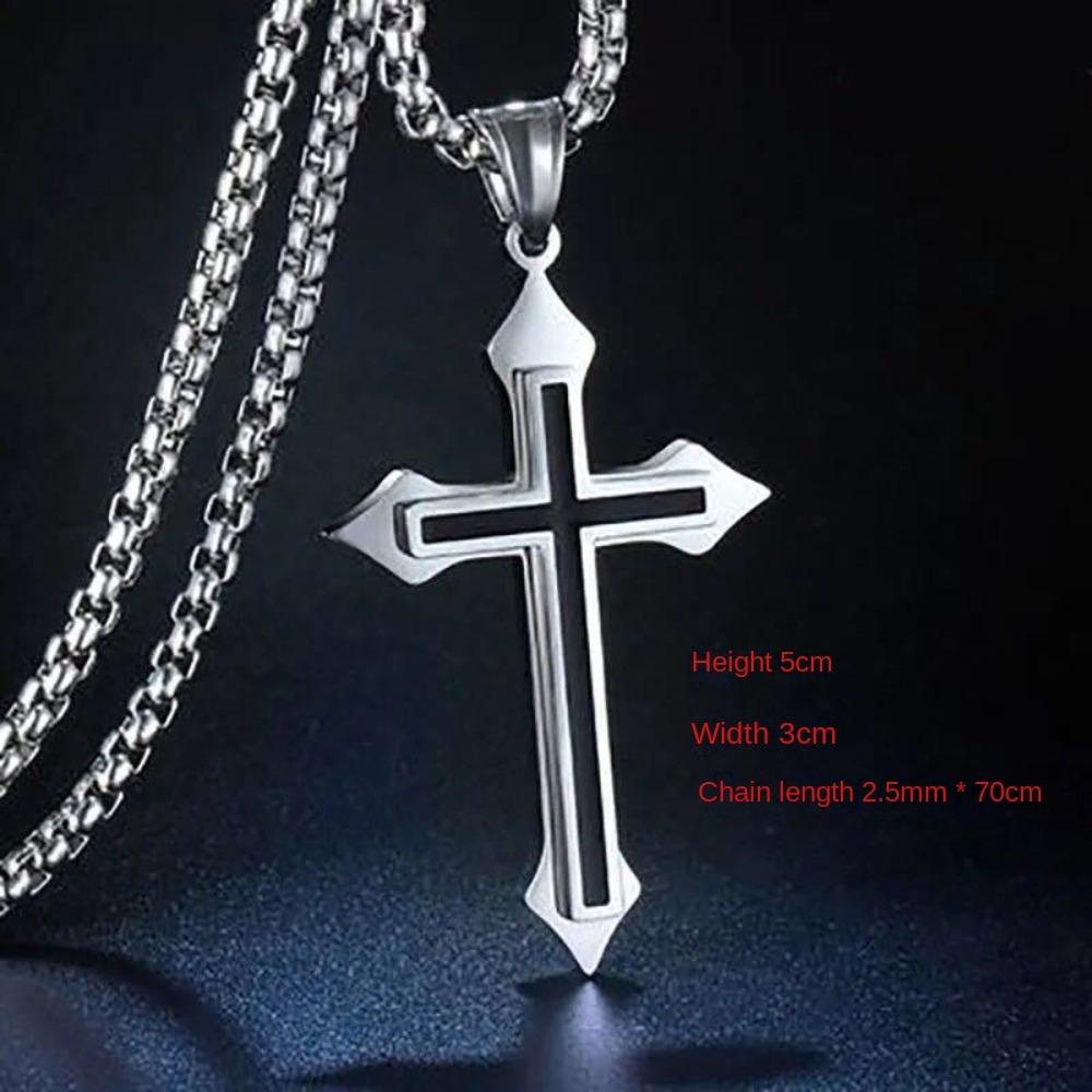 Classic Cross Pendant Necklace Hip Hop Pendant Punk Fashion Biker Amulet Men s Chain Necklace Jewelry Gift