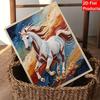 Majestic Horse Pearl Kit 5D DIY Round Rhinestone Art for Adults Relaxing Handmade Wall Decor National Day Gift Frameless Design