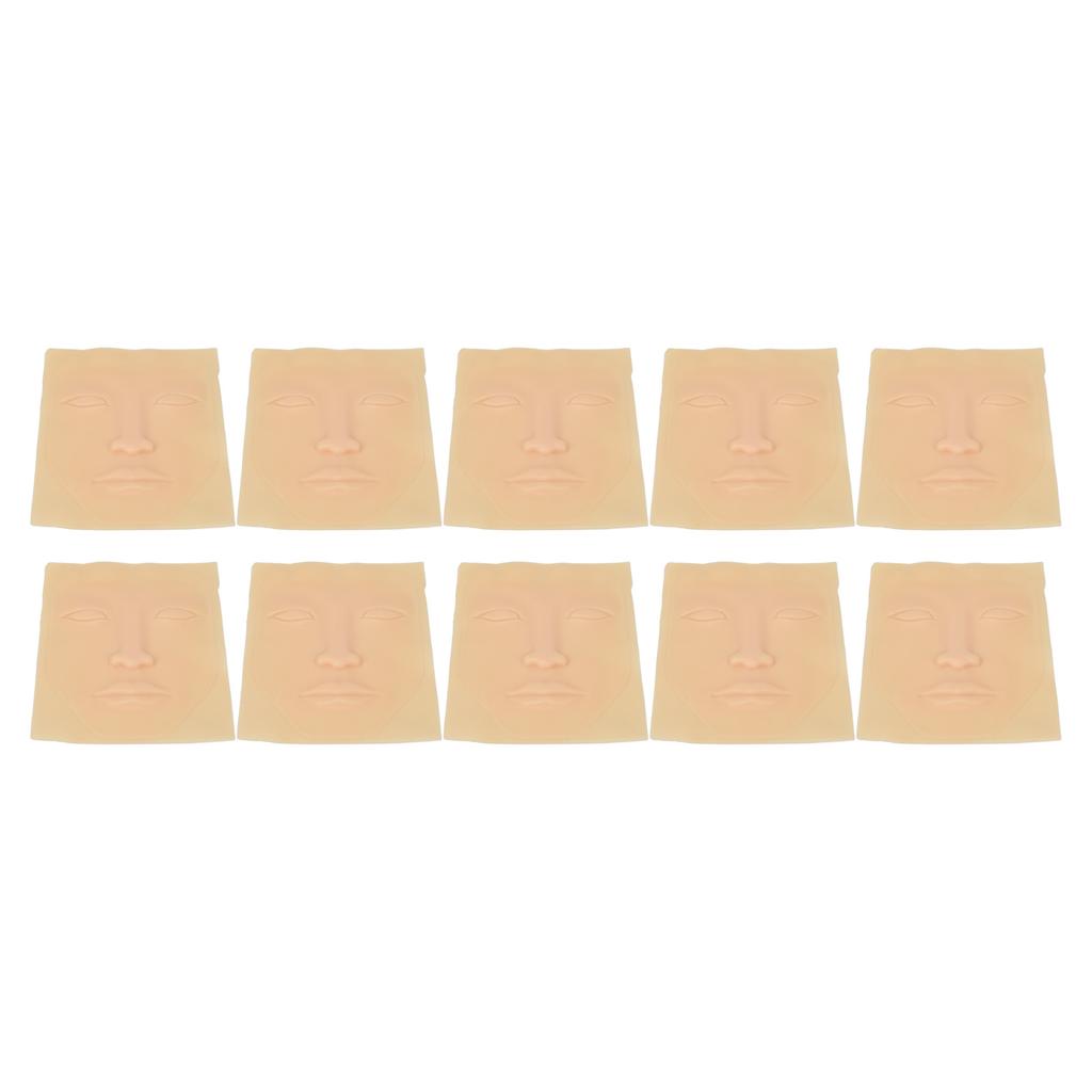 10PCS Tattoo Practice Skin Head with Base Single Eyelids 0.15cm Thickness Eyeliner Eyebrow Lip