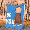 Curious George Flannel Blanket Soft Warm All-Season Throw, Design for Camping, Car Travel, Hiking Sofa, Bed, Office Perfect Gift for Parties