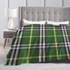 Yellow Tartan Flannel Blanket Autumn Soft Durable Throw Blanket for Kids Adult Living Room Comfortable Bedspread Sofa Bed Cover