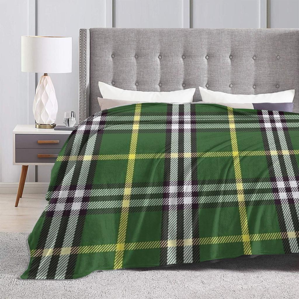 Yellow Tartan Flannel Blanket Autumn Soft Durable Throw Blanket for Kids Adult Living Room Comfortable Bedspread Sofa Bed Cover