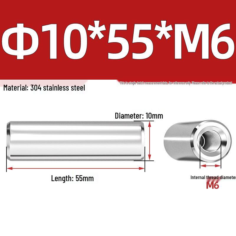 Pin Cilindric din Oțel Inoxidabil 304 cu Filet Interior M4/M6/M8 și Orificiu - Coloană de Suport și Ghidare