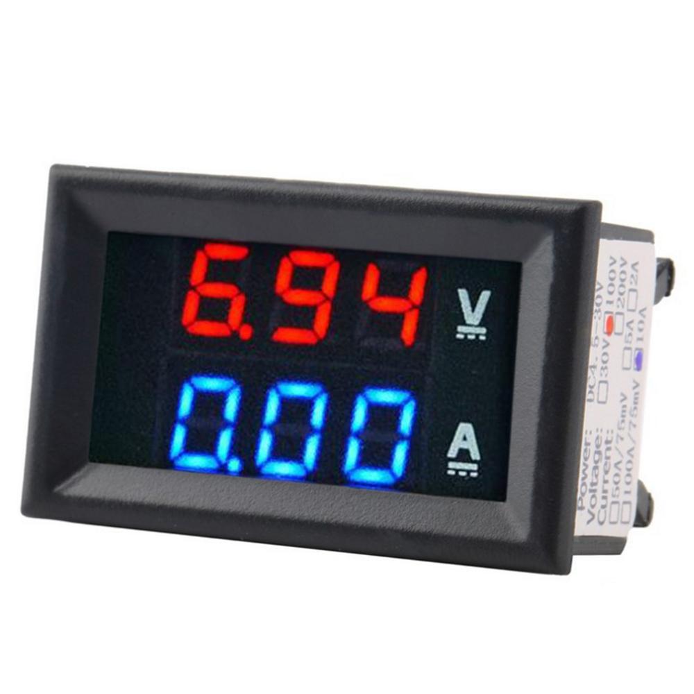 New DC1 100V 10A Digital Double Color Blue & Red LED Display Voltmeter Ammeter Voltage Current Indicator Home Use Tool