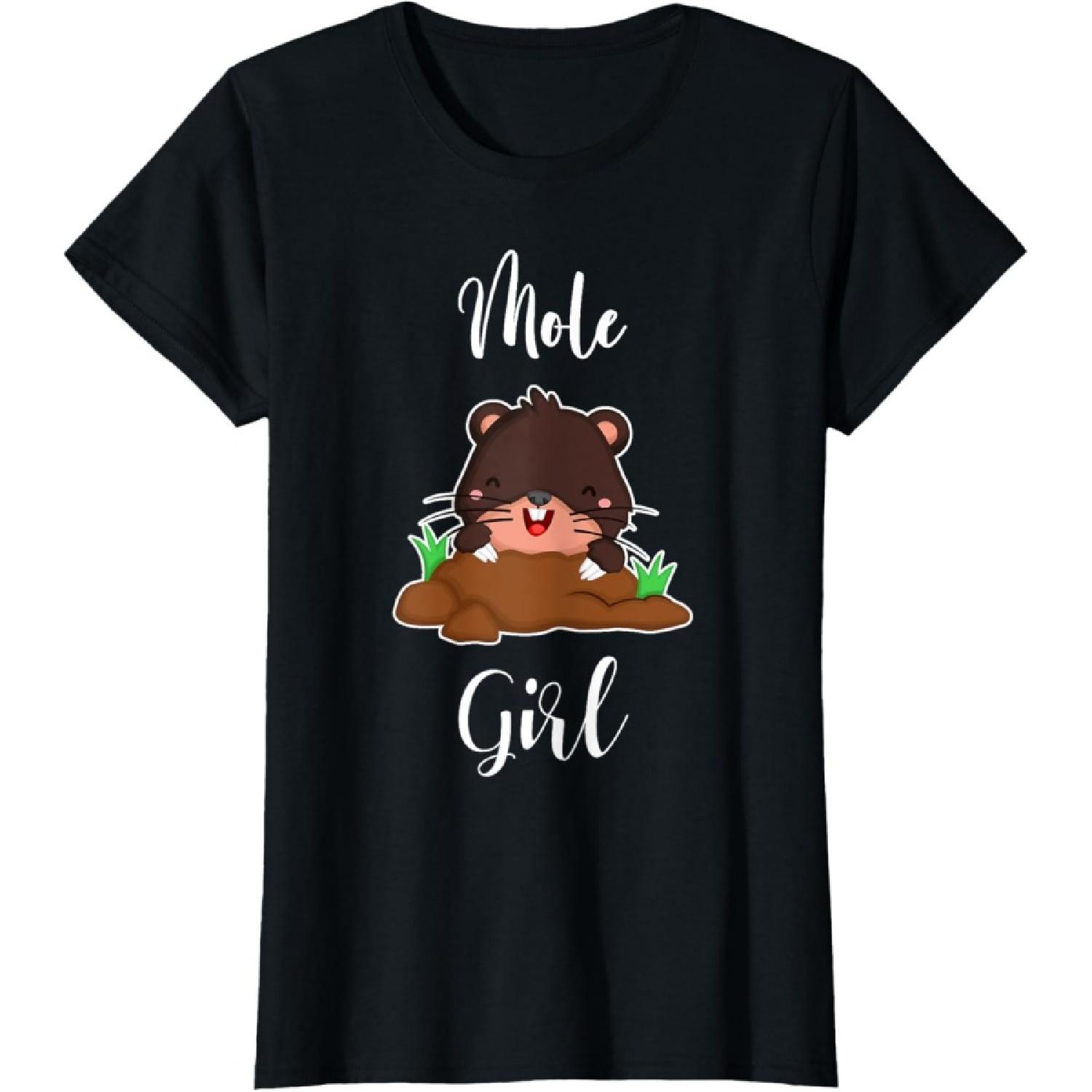 Mole Girl Shirt Cartoon Mole Lover I Love Moles T-Shirt S