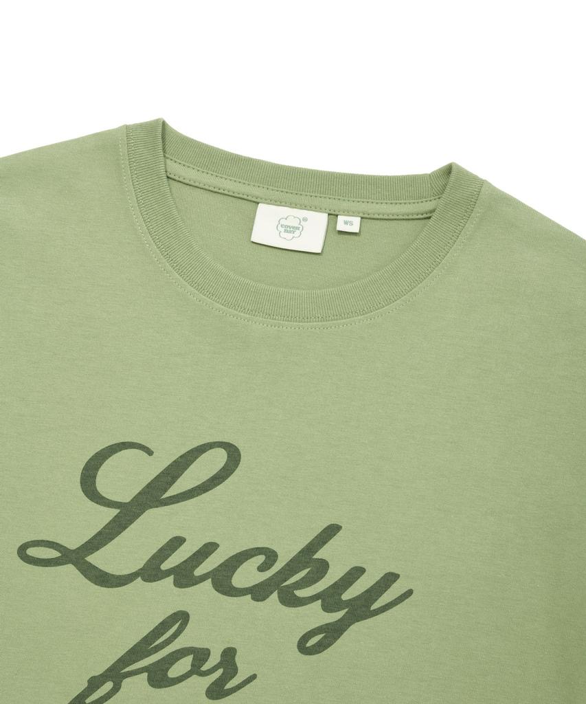 COVERNAT WOMAN Clover Lettering T-Shirt Sage Green