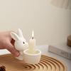 Bunny CandleHolder White Cute Easter Egg Stand Decor Easter Bunny CandleHolder for Banquet Gathering Party Shelf Desk
