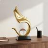 Moderní vlnová socha s křišťálovou koulí Světlo Elegantní design Feng Shui Ornament prosperity