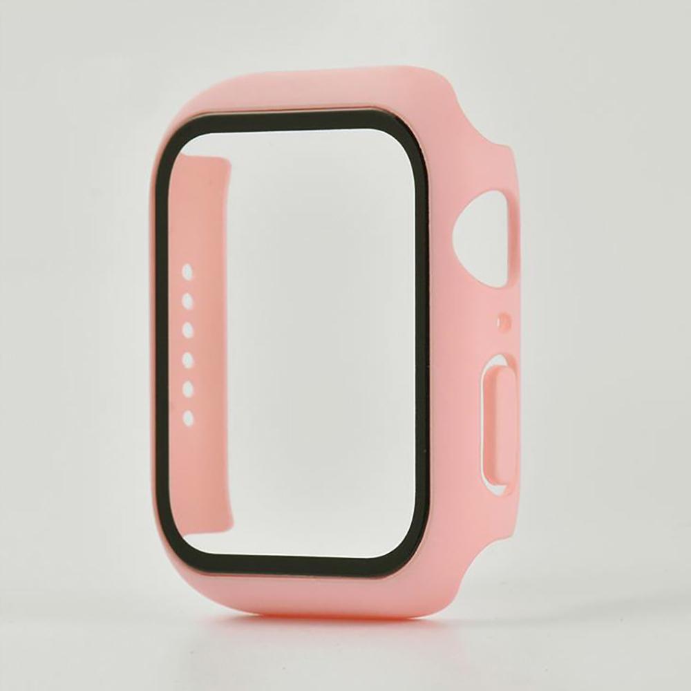 Vidro temperado + capa para Apple Watch 9 8 41mm 45mm 42mm 38mm PC bumper protetor de tela caso iWatch série 7 6 5 4 se 44mm 40mm
