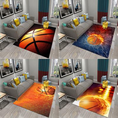 Home Large Area Rug Teenage Boy Game Room Bedroom Non-slip Floor Living Room Sofa Cushion Basketball Pattern Rug