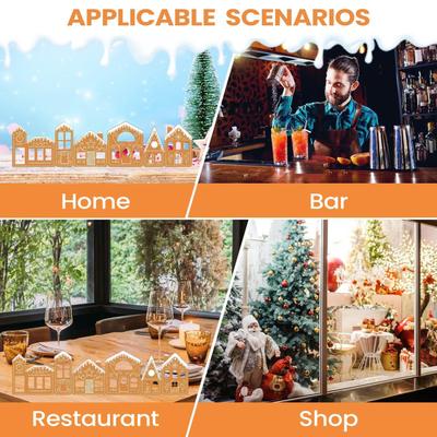 Weihnachtshäuser Rustikale Tischdekorationen LED-beleuchtetes Lebkuchenhaus Weihnachtsdekoration für Heimdekoration Feiertag Bauernhaus