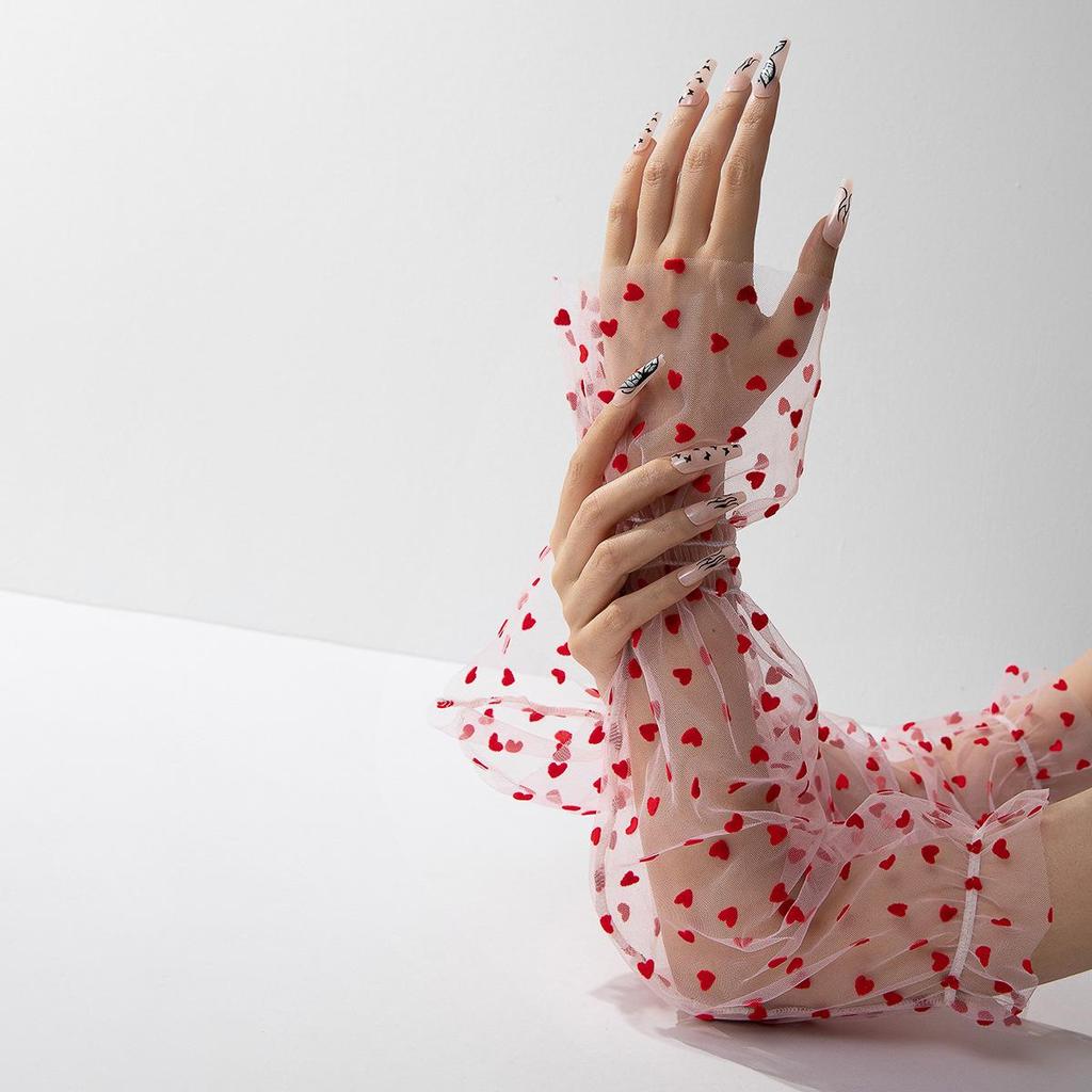 Damen Sommer Spitze Mesh UV-Schutz Radsport Ärmel Handschuhe