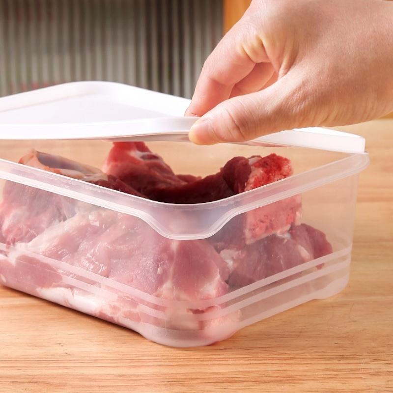 1pc Fridge Storage Box Organizer Fresh Keeping Fridge Freezer Meat Vegetables Fruits Sealed Box Container Heatable