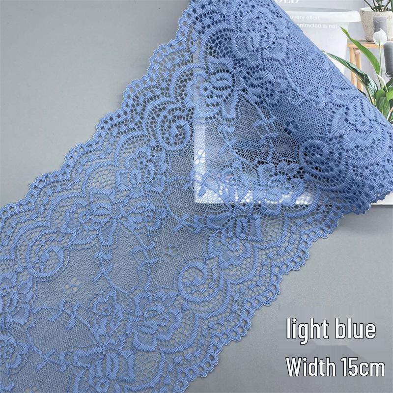 15cm Colorful Soft Elastic Lace Trim for Lingerie and Skirt Hem