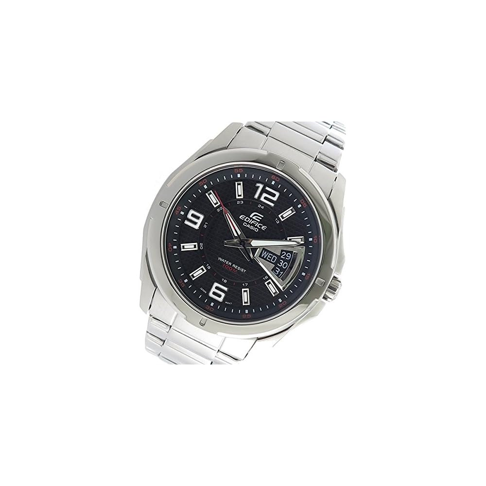 Casio Edifice Quartz Men s Watch EF-129D-1A Black Stainless Steel Case 100m Water Resistant