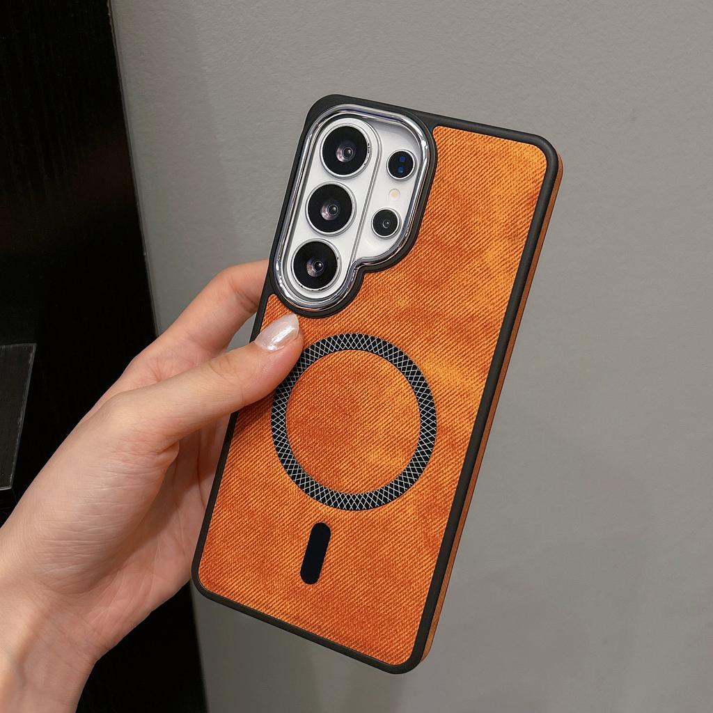Luxury Magnetic Phone Case for Samsung S26 S25 S24 S23 S22 Ultra Soft Leather Shockproof for Magsafe Wireless Charging Cover