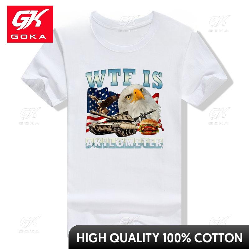 WTF Is A Kilometer Eagle Badge American Signature Burger TShirt Unisexs Fashion US Flag Print American Pride Patriotic Graphic Tee L