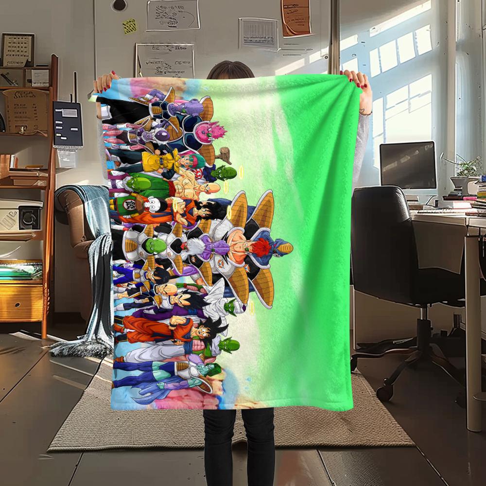 Dragon Ball character Print Flannel Blanket High quality Comfortable for All Seasons Home Decor Warmth and Comfort Perfect for Christmas Gifts