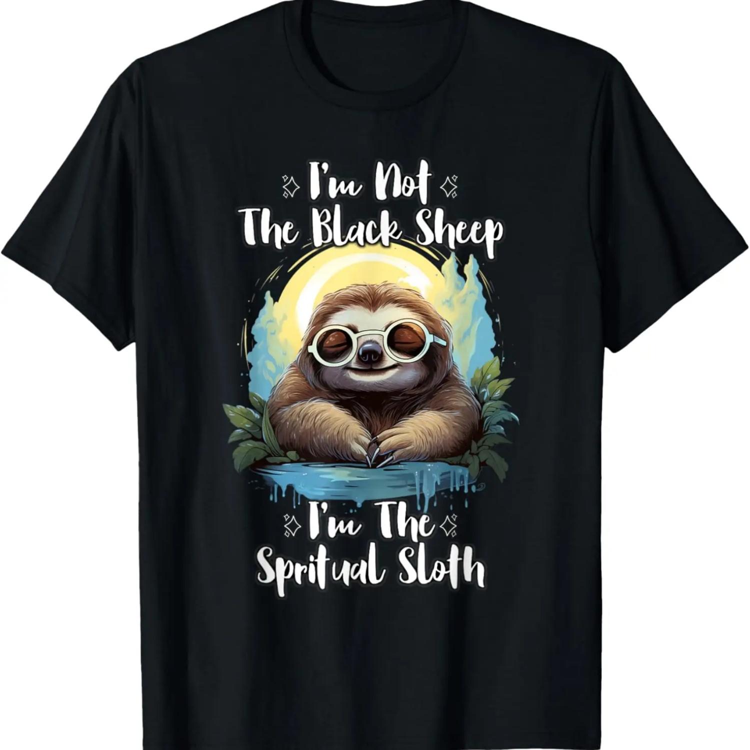 I m Not The Black Sheep I m The Spiritual Sloth Glasses Meme T-Shirt S чёрный