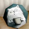 Cats Under Umbrella Rain Portable Automatic Umbrella Compact & Durable 8-Rib Design Compact Design Durable Everyday Carry Umbrella Fashionable