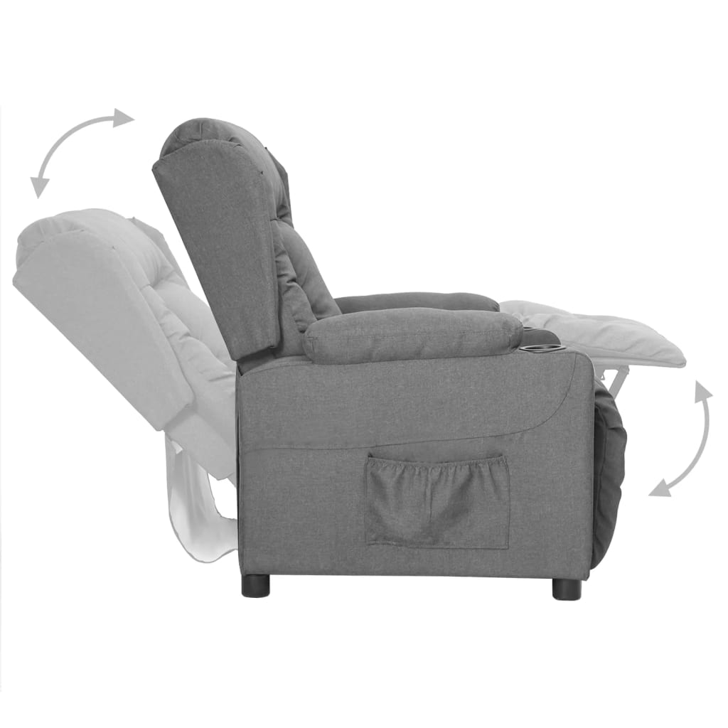 Vidaxl Foldable Armchair, Light Gray, Fabric Upholstered