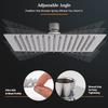 New 8/10/12Inch Rainfall Shower Heads Stainless Steel Square Showerhead Ultra Thin Waterfall Shower Head Pressurized Shower Head