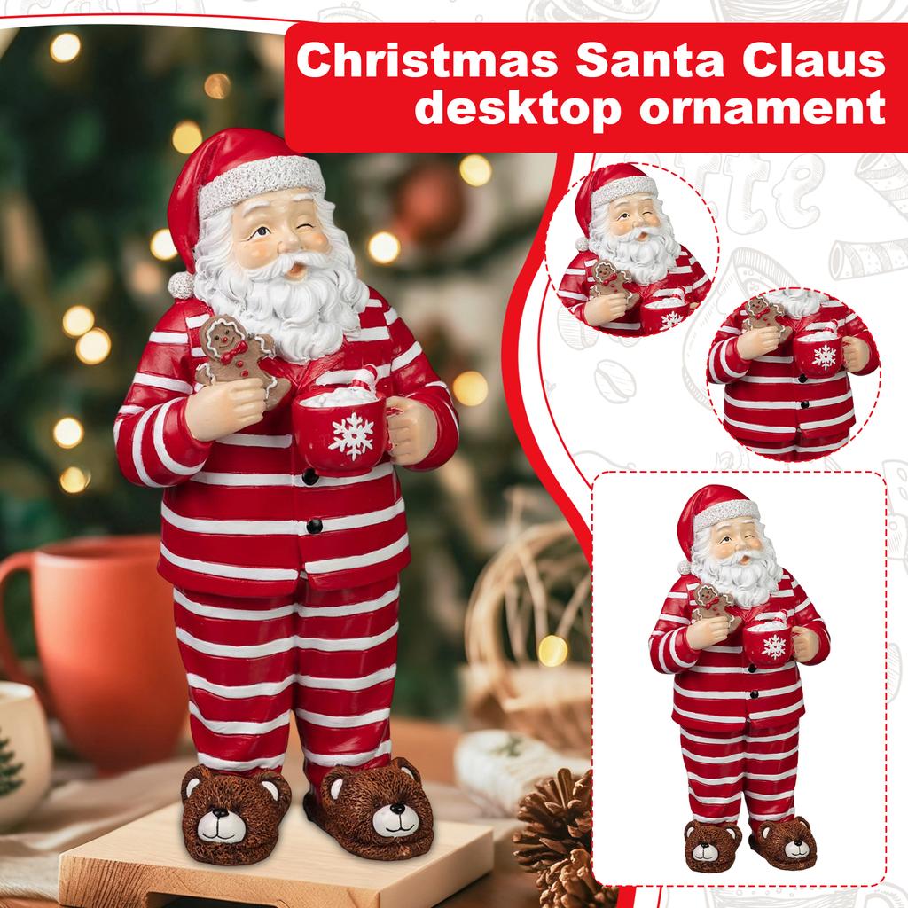 Santa In & Bear Slippers Ornament
